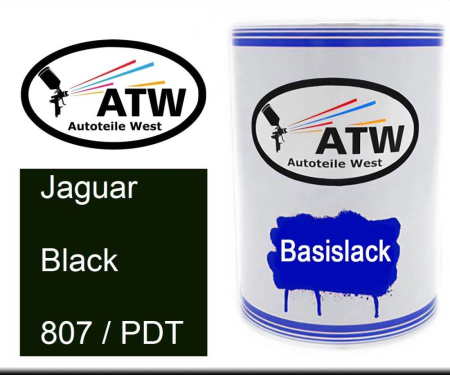 Jaguar, Black, 807 / PDT: 500ml Lackdose, von ATW Autoteile West.